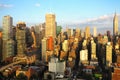 Aerial and panorama view of skyscrapers of New York City, Manhattan. Royalty Free Stock Photo