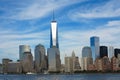 Aerial and panorama view of skyscrapers of New York City, Manhattan. Top view of night midtown of Manhattan Royalty Free Stock Photo