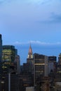 Aerial and panorama view of skyscrapers of New York City, Manhattan. Top view of night midtown of Manhattan Royalty Free Stock Photo