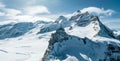 Aerial panorama view of the Sphinx Observatory on Jungfraujoch - Top of Europe Royalty Free Stock Photo
