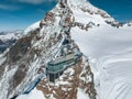 Aerial panorama view of the Sphinx Observatory on Jungfraujoch - Top of Europe