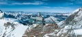 Aerial panorama view of the Sphinx Observatory on Jungfraujoch - Top of Europe
