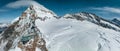 Aerial panorama view of the Sphinx Observatory on Jungfraujoch - Top of Europe