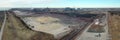 Aerial panorama view of the Stelco Lake Erie Works near Nanticoke, Canada editorial