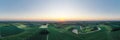 Aerial panorama view of  sunrise over the Ridgway near Swindon Royalty Free Stock Photo