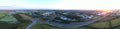 Aerial panorama view of Swindon M4 Junction 16 Royalty Free Stock Photo