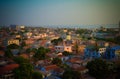 Aerial panorama view to city of Banjul and Gambia river Royalty Free Stock Photo