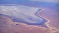 Aerial Panorama view to saline Barsa Kelmes lake and Ustyurt plateau at Karakalpakstan, Uzbekistan Royalty Free Stock Photo