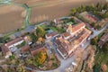 Aerial panorama from the village of Clermont le Fort, in Haute Garonne, Occitanie, France