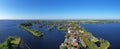 Aerial panorama from the Vinkeveense plassen in Netherlands