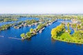 Aerial panorama from the Vinkeveense plassen Netherlands