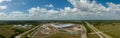 Aerial panorama of a warehouse distribution center under construction Royalty Free Stock Photo