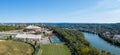 Aerial panorama of WVU Coliseum in Morgantown, West Virginia