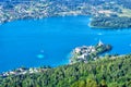 Blue lake in Austrian Alps, aerial view 3