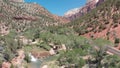 Aerial panorama of Zion National Park landscape, Utah Royalty Free Stock Photo