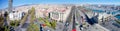 Aerial panoramic Barcelona view Port Passeig Colon Royalty Free Stock Photo