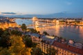 Illuminated Budapest during the twilight Royalty Free Stock Photo