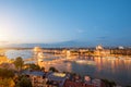 Illuminated Budapest during the twilight Royalty Free Stock Photo