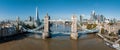 Aerial panoramic cityscape view of London and the River Thames Royalty Free Stock Photo