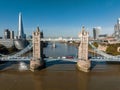 Aerial panoramic cityscape view of London and the River Thames Royalty Free Stock Photo