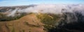 Aerial Panoramic of Clouds and Scenic California Hills Royalty Free Stock Photo