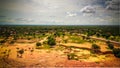 Panoramic landscape view to sahel and oasis, Dogondoutchi, Niger Royalty Free Stock Photo