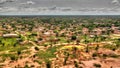 Panoramic landscape view to sahel and oasis, Dogondoutchi, Niger Royalty Free Stock Photo