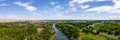 Aerial panoramic photo Pueblo City Park Colorado Summer 2023 Arkansas River