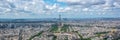 Aerial panoramic scenic view of Paris with the Eiffel tower, France and Europe city panorama Royalty Free Stock Photo