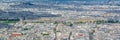 Aerial panoramic scenic view of Paris with the Louvre museum France and Europe city travel panorama