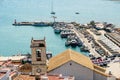 Aerial Panoramic Skyline View Of Peniscola City Beach Resort At Mediterranean Sea In Spain Royalty Free Stock Photo