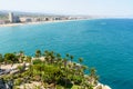 Aerial Panoramic Skyline View Of Peniscola City Beach Resort At Mediterranean Sea In Spain Royalty Free Stock Photo