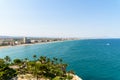 Aerial Panoramic Skyline View Of Peniscola City Beach Resort At Mediterranean Sea In Spain Royalty Free Stock Photo