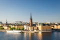 Aerial panoramic top view of Riddarholmen district, Stockholm, S