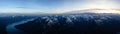 Aerial Panoramic View from Airplane of Canadian Mountain Landscape Royalty Free Stock Photo