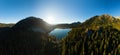 Aerial Panoramic View of Beautiful Glacier Lake Royalty Free Stock Photo