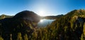 Aerial Panoramic View of Beautiful Glacier Lake Royalty Free Stock Photo