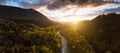 Aerial Panoramic View of the Beautiful Valley with Canadian Mountain Landscape Royalty Free Stock Photo