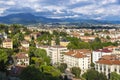 Aerial panoramic view of Bergamo city, Lombardy, Italy Royalty Free Stock Photo