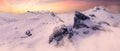 Aerial Panoramic View of Black Tusk. Canadian Mountain Nature Landscape Background Royalty Free Stock Photo