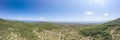 Aerial panoramic view of Borovik hill near Tito's Cave on Vis Island in Croatia summer horizon Royalty Free Stock Photo