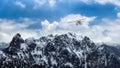 Aerial Panoramic View of Canadian Rocky Mountain Landscape. Seaplane Flying Royalty Free Stock Photo