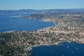 Aerial Panoramic View of Cannes City, Marina & Coast France Royalty Free Stock Photo