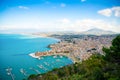Aerial panoramic view of Castellammare del Golfo town, Trapani, Sicily, Italy Royalty Free Stock Photo