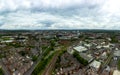 Aerial Panoramic view of the City of Preston Lancashire