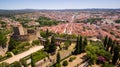 Aerial panoramic view of the city of Tomar fron Monastrty convento de cristo Royalty Free Stock Photo