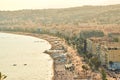 Aerial panoramic view of the coast and beaches, Nice, South of France Royalty Free Stock Photo