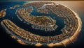 Aerial View Of Coastal Cities And Harbors :Bird\'s Eye (Generative AI)