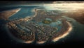 Aerial View Of Coastal Cities And Harbors :Bird\'s Eye (Generative AI)