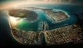 Aerial View Of Coastal Cities And Harbors :Bird\'s Eye (Generative AI)